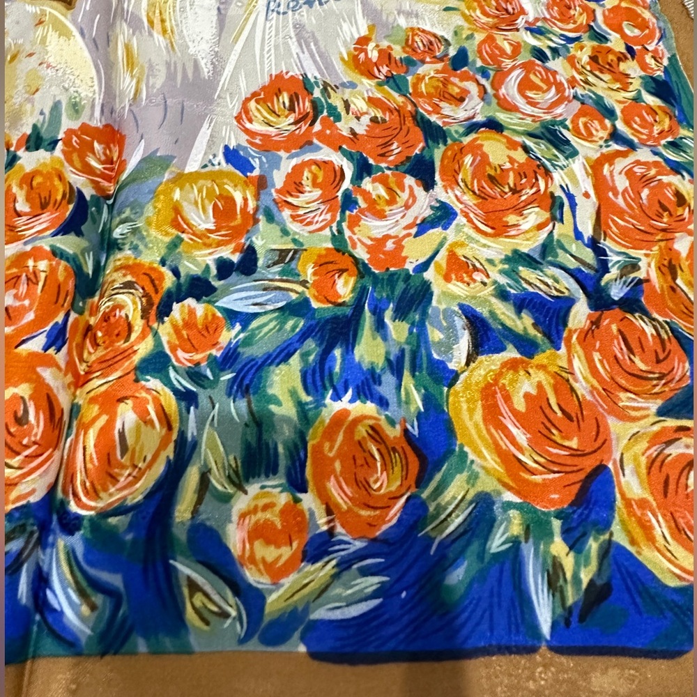 Sold-100% Silk scarf square - Picture 8 of 8